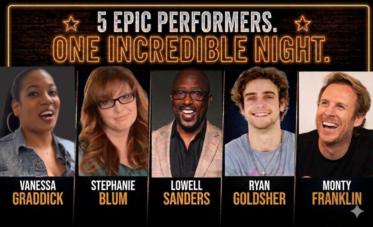 FIVE COMICS! in the “Up Close Room” at 8PM